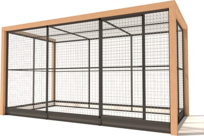 Wood Selections Kattenren Valentijn - Kattenrennen - Kattenhuis - kattenkooi - Kattenhok - Dierenverblijf - Buitenren - Kattenverblijf voor buiten