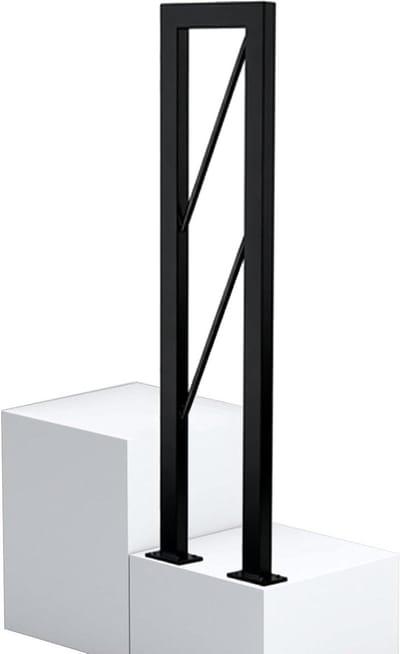 Trapleuning U-vorm - Metalen steun - Veilig traplopen - Ergonomisch ontwerp - 45 cm - Zwart