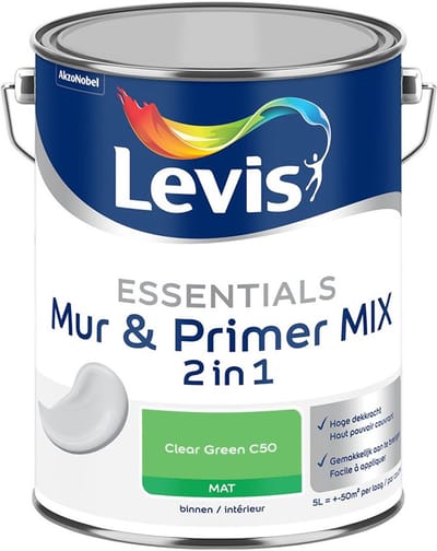 Levis - Essentials Mur & Primer Mix - Clear Green C50 - Mengverf - 5 L