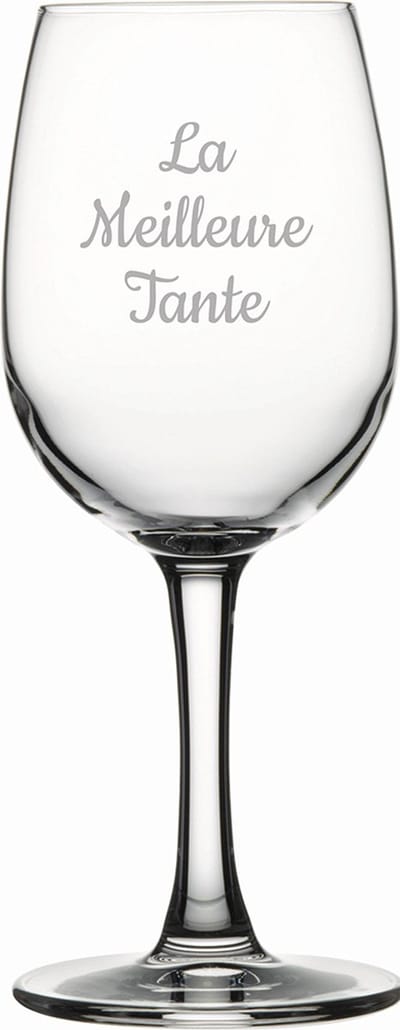 Witte wijnglas gegraveerd - 26cl - La Meilleure Tante
