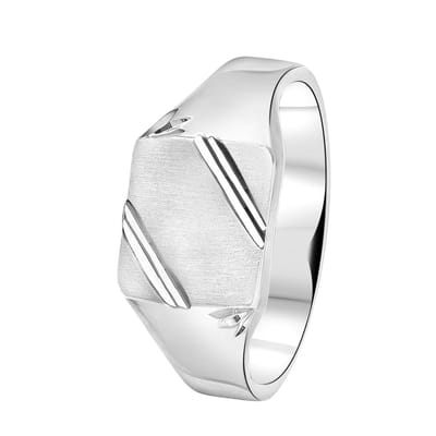 Lucardi Heren Zegelring mat/glans - Ring - Vaderdag Cadeautje - Echt Zilver - Zilverkleurig