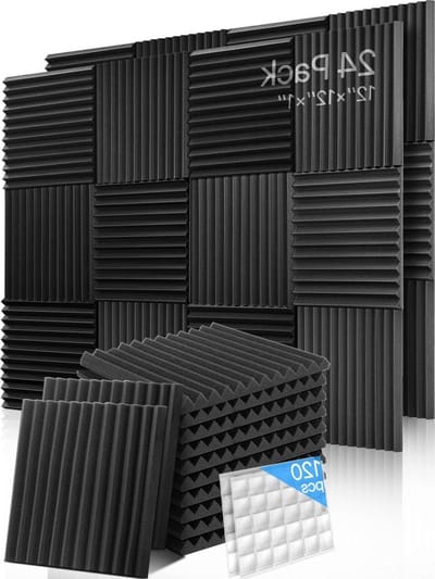24 Stuks Geluidsdempende Panelen - Akoestische Schuimmatten - Echoreductie Geluid Absorber - voor Thuisstudio's - 30 x 30 x 25 cm