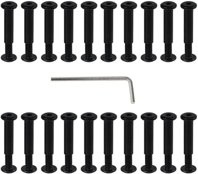 Schroefklinknagels - Bindschroeven Boekschroeven - Handwerk Projecten - Roestvrij Staal - M4 x 12 mm - Zwart