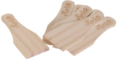 Cook Concept Gourmetspatels - 8x - dennenhout - 12 x 4 cm - gourmetten - racletten - grillen