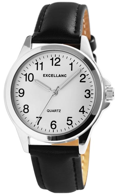 EXCELLANC Herenhorloge imitatieleer Mineraalglas