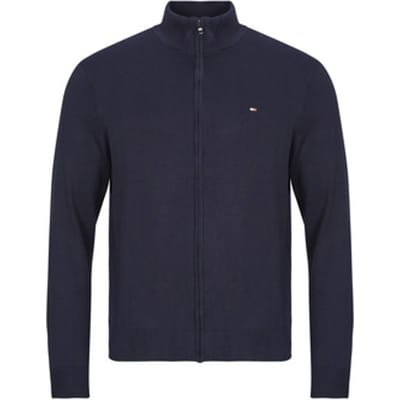 Tommy Hilfiger Essential Cotton Zip Sweater Navy Blue/ivory Petal Maat: XL | Cardigans Outlet | Heren | Blauw