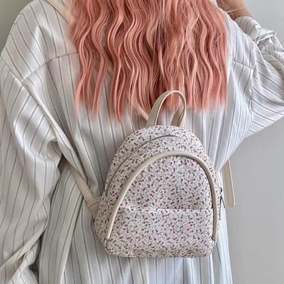 Niche Nieuwe Dames Tas Koreaanse Retro Kleine Frisse Bloemen Rugzak Meisjes Modieuze Rugzak brown