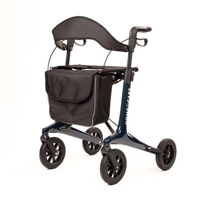 Homecare Premium Ultra Lichtgewicht Carbon Rollator - Slechts 5,4 kg - Opvouwbaar - Inclusief luxe tas - tot 150 kg - Blauw