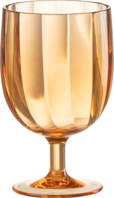 J-Line wijnglas - kunststof - oranje - 6 stuks