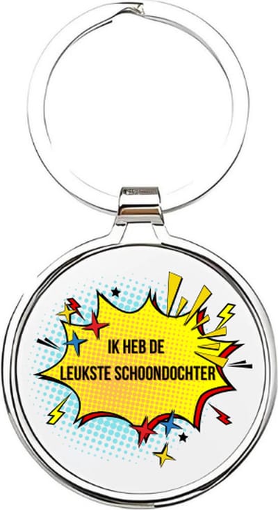Akyol - ik heb de leukste schoondochter Sleutelhanger - Schoondochter - de liefste schoondochter - schoondochter sleutelhanger - kind sleutelhanger - sleutelhanger dochter - familie sleutelhanger - cadeautje - dochter cadeau - 4 x 7,5 CM