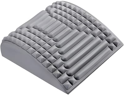 Nekstretcher – Massage Kussen & Houdingscorrector – Verstelbare Rugstrekker met Drukpunten – Verlicht Rugpijn & Spierspanning – Ergonomisch Rugkussen – Grijs