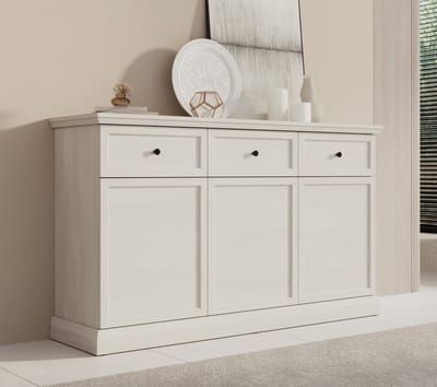 Meubella - Dressoir Leroy - Wit eiken - 146 cm