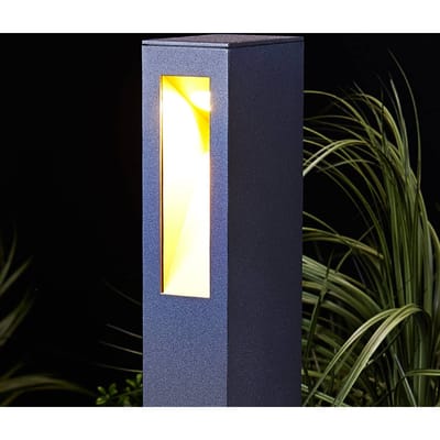 Lucande - LED buitenlamp - 1licht - aluminium, kunststof - H: 65 cm - grafietgrijs, mat goud - Inclusief lichtbron