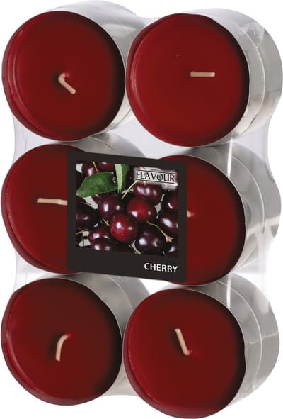 Conpax Candles Geur Waxinelichtjes - Maxi - 12x - Cherry aroma - 8 branduren - theelichtjes