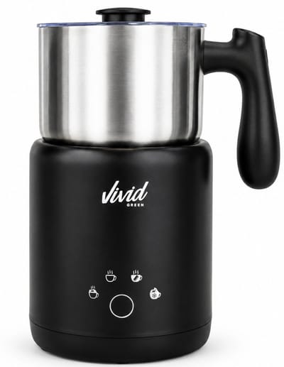 Vivid Green XXL Melkopschuimer - 600ml - Warm & Koud Schuim - Vaatwasserbestendig - 4-in-1 - Elektrische Melkschuimer - PFAS-vrij - RVS