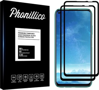 Screenprotector voor Huawei P40 Lite E - 2 stuks Beschermglas van glas Transparante glazen schermbeschermfolie met zwarte randen