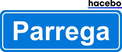 Hacebo - Plaatsnaam Sticker - 29x10 CM - Parrega sticker - Verkeersborden sticker - grappige cadeaus - Parrega