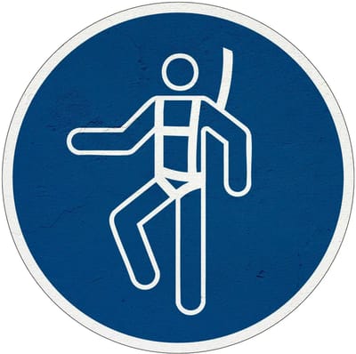 Veiligheidsharnas verplicht gebodsbord - M018 | Sign Again materiaal | 10 cm