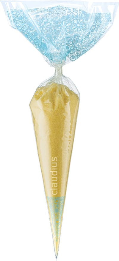Scrubzout Vanille - 500 gram in puntzak blauw - set van 6 stuks - Hydraterende Lichaamsscrub