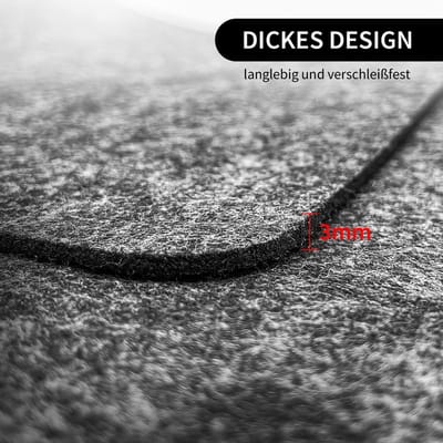 Candala Wasbare vilten placemats, set van 18 stuks, 6 placemats (44 cm x 30 cm x 3 mm) + 6 onderzetters + 6 bestekzakjes, antislip tafelmatten in antraciet