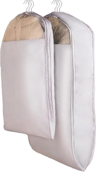 Hangende Kledingzakken - Stofdichte Pakzakken - Ruimtebesparend Opbergen - Zelfcompressie Ritssluiting - 90cm - Transparant