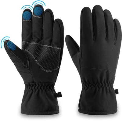 Dailygoods - Waterdichte skihandschoenen voor heren, thermische handschoenen met fleece, winddichte snowboardhandschoenen voor skiën, hardlopen en fietsen