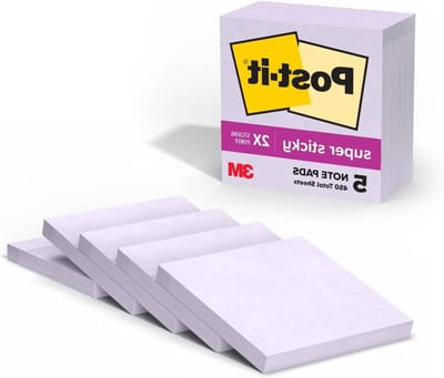 Post-it Super kleverige notities, 3x3", 5 pads, 90 vellen/pad, 450 totale vellen, 2x de plakkende kracht, orchidee vorst lavendel