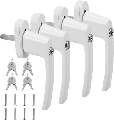 Afsluitbare Raamgreep Set - 4 Stuks Aluminium, 35mm Slot, Ideale Kinderbeveiliging