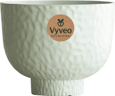 Vyveo - Bloempot Oro - 31x25 - Wit - Bloempot voor binnen en buiten - Lichtgewicht - Breukbestendig - Vorstbestendig - UV-bestendig