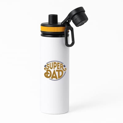 Hacebo® - super dad waterfles met draaidop oranje - Vader - papa - Vaderdag - cadeau - verjaardag - kado - water fles - 850ML