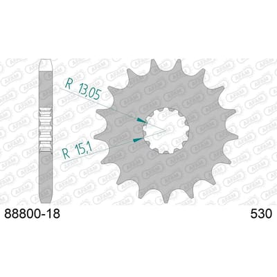 Stalen motortandwiel voor Afam 530 18 dents