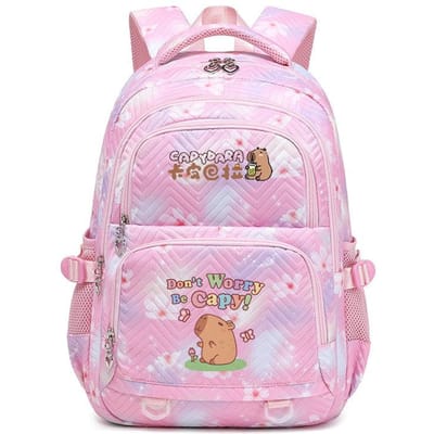 Schattige Capibara Jongens Meisjes Schoolrugzak Voor Tiener Jeugd Meisjes Kawaii Student Kinderen Rugzak Laptop Boekentas Mochila roze