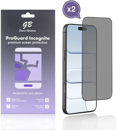 GB ProGuard Incognito Privacy Screenprotector voor iPhone Air – 2 Stuks – Gehard Glas – Volledige Dekking – Anti-Gluren