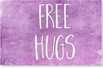 Free Hugs - Zomaar / Vriendschap Wenskaart - 12 x 17 cm - gevouwen kaart Inclusief envelop
