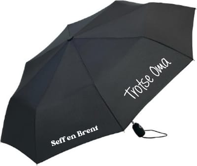 Paraplu trotse Oma met kindernaam of kindernamen-Cadeau voor Oma-Kerstcadeau persoonlijk-Zwart