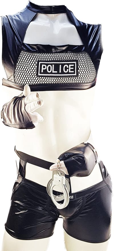 BNDGx® Sexy Cosplay Rollenspel kleding - Onesize - outfit heren Politie zwart wit set