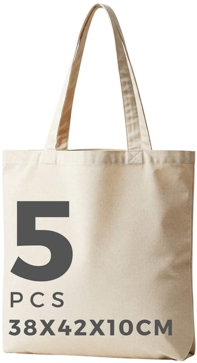 Dailygoods- Katoenen Tas - 145 g/m² - 38 x 42 x 10 cm - Lange Hengsels - Stevige Stoffen Tas - Milieuvriendelijk Ontwerp