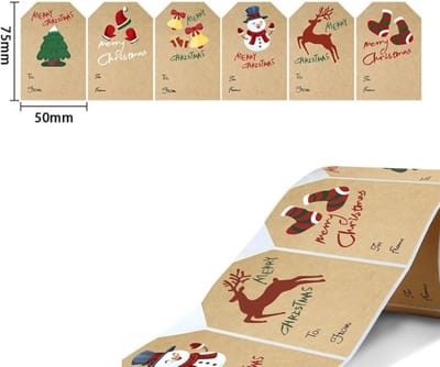 GEAR 3000® kerstcadeau labels - naamlabels - stickers kerst - naamstickers kerst - voor op kerstverpakking / kerstzakjes
