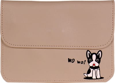 Schoudertasje grijs met hondje Wo Wo - 12,5x18cm