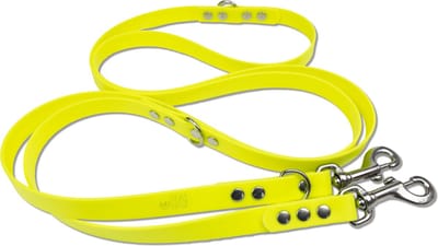 Miqdi - verstelbare, handsfree hondenriem van BioThane®- 3 meter lang - neon geel - L - voor grote honden