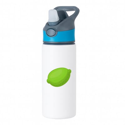Hacebo® - Limoen waterfles met rietje blauw - Fruitschaal - Fruit liefhebbers - Vrucht - citrus - gezond eten - water fles - 650ML