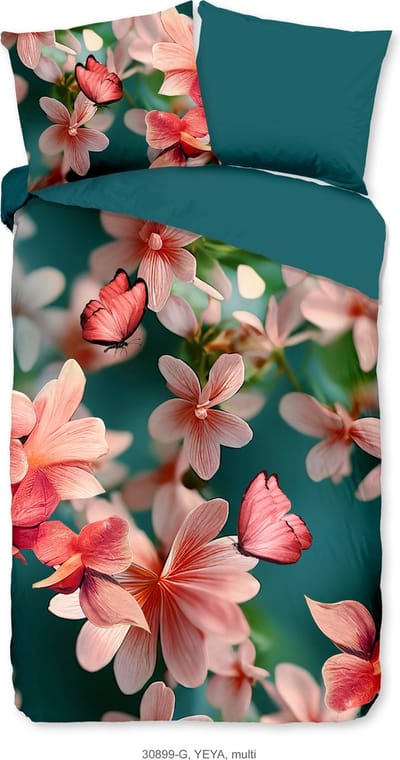 Pure dekbedovertrek bloemen - 1 persoons 140x200/220 cm - Multi - Microvezel