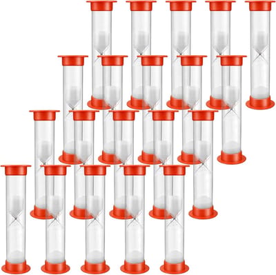 20 Stuks Zandloper Set van 1 Minuut voor Kinderen - Ideaal voor School, Leren en Spelletjes Thuis
