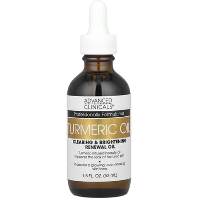Advanced Clinicals Turmeric Oil Serum – Gezichtsserum met Kurkuma, Jojoba- & Kokosolie – Hydraterend Serum