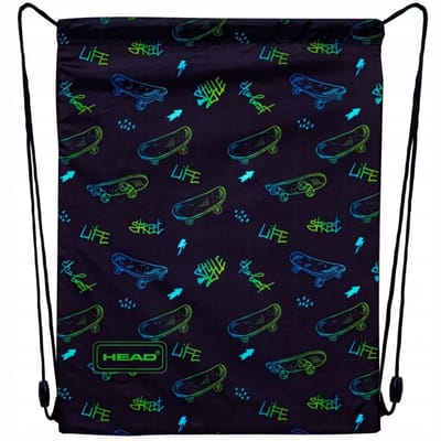 Head Gymtas Skate Lifestyle - Zwarte/Groene Schoentas voor Jongens
