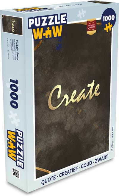 Puzzel Quote - Creatief - Goud - Zwart - Legpuzzel - Puzzel 1000 stukjes volwassenen