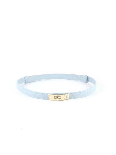 Giuliano Lederen riem - Made in Italy - 105 CM - Blauw