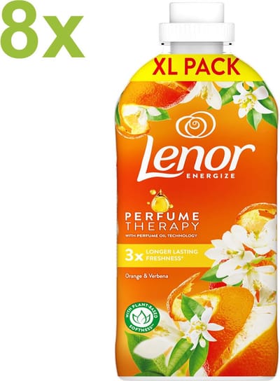 Lenor - Energize - Perfume Therapy - Orange & Verbena - Wasverzachter - 8x 1200ml - 384 Wasbeurten - XL PACK - Voordeelverpakking