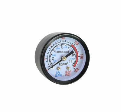 AWTools AW10271 Manometer - Drukmeter 0-12 Bar / 0-170 PSI - 1/4" Aansluiting - Messing Binnenwerk - Voor Pneumatiek, Water en Verwarming - 5903678612214