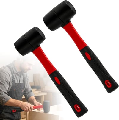 2-delige rubberen hamer set met antislip handgreep, ideaal voor tegels en vloeren, 383 g en 477 g